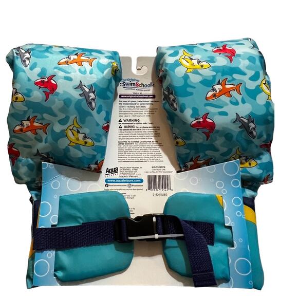 Swimschool 2-in-1 Ultra-Fit Adjustable Tot Swimmer Shark Floatation Vest 4-6 yrs - Picture 2 of 7